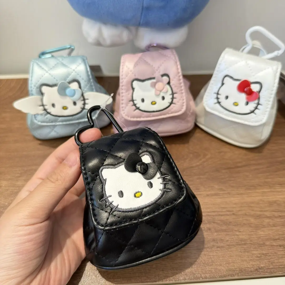 Hello Kitty Mini Cortex Backpack Decoration Portable Storage Bag Metal Love Heart Keychain Tote Bag Pendant Cute Festival Gift