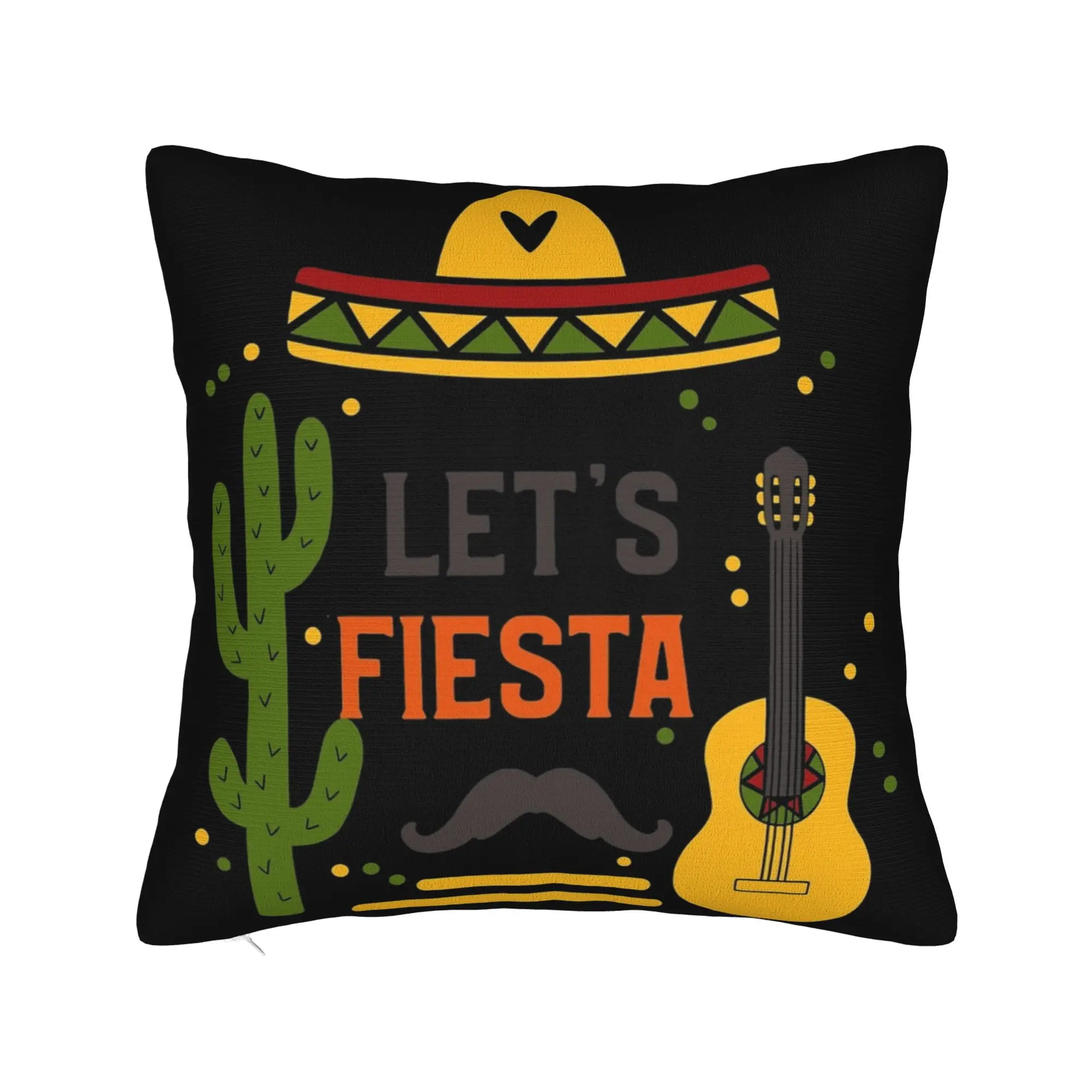 Decorative Pillowcases Let's Fiesta Cinco De Mayo  Merchandise Home  Throw Pillow Case Cover Square Multi-Size