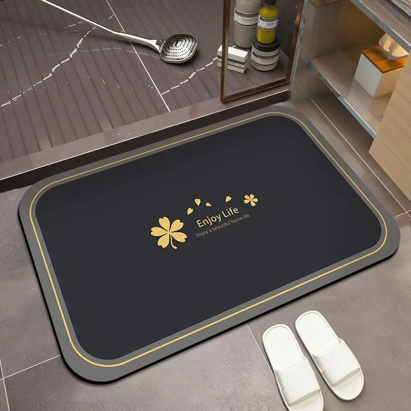 

Floor Mat for Bathroom Solid Color Carpet Absorbent Quick-drying Rug Diatom Mud Non-slip Anti-fall Soft Rugs Toilet Door Mats