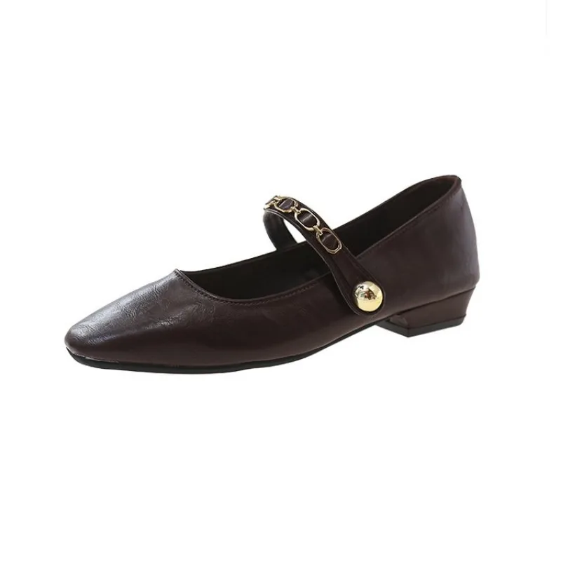 Square Toe Mary Jane High Heels Shoes woman Summer Women Shallow Shoes 2025 Spring New Designer Dress Shoes Elegant Pumps Femme