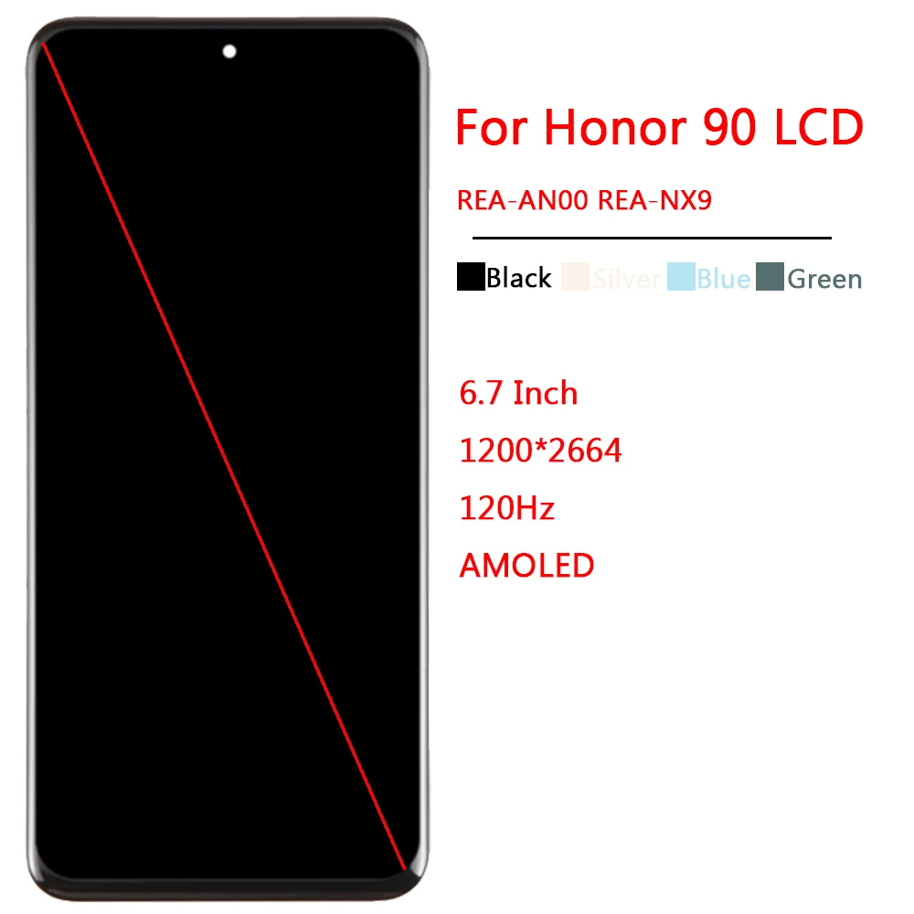 For Honor 90 LCD Display AMOLED Touch Screen With Frame 6.7\