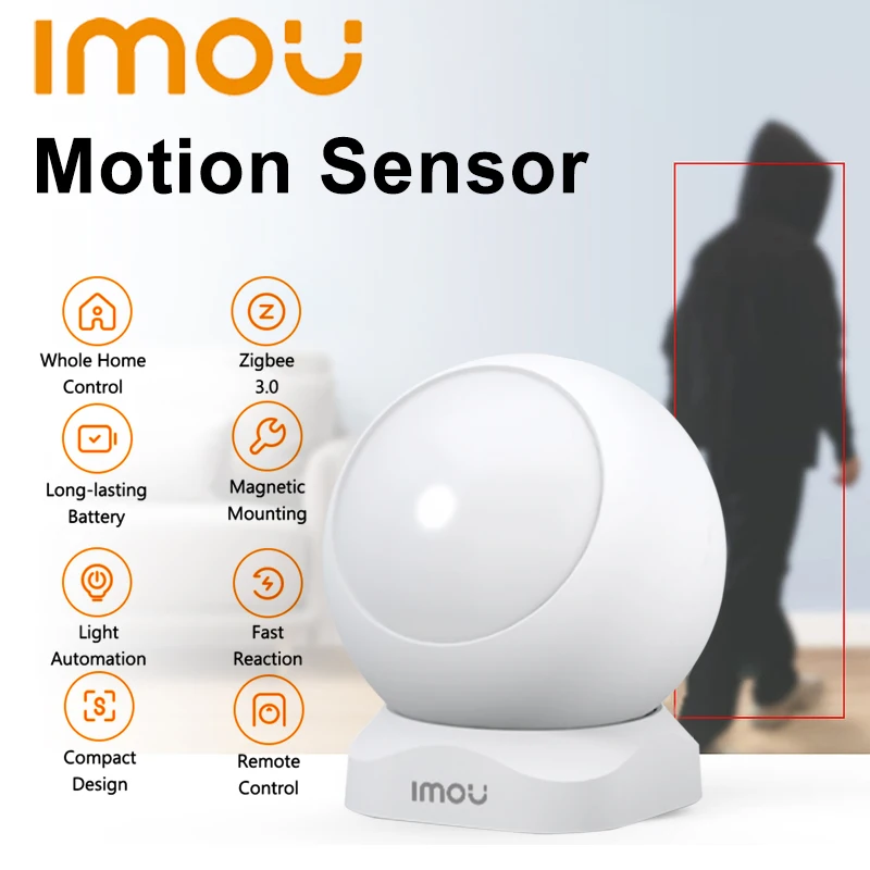 Imou Indoor Motion Sensor Alarm, Wireless Infrared Home Alarm Systems, DIY PIR Motion Detectors APP Control, 2 year long standby