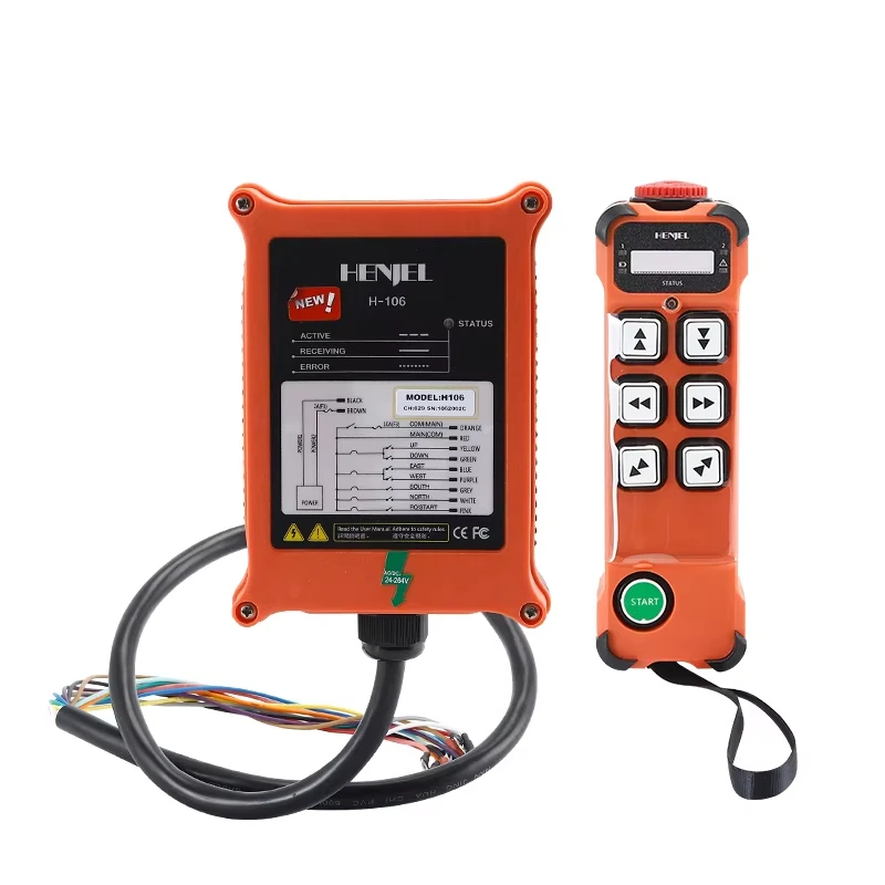 

HENJEL H106 6 Button Industrial Radio Remote Control Hydraulic Controller Waterproof Crane Electric Hoist Remote Control