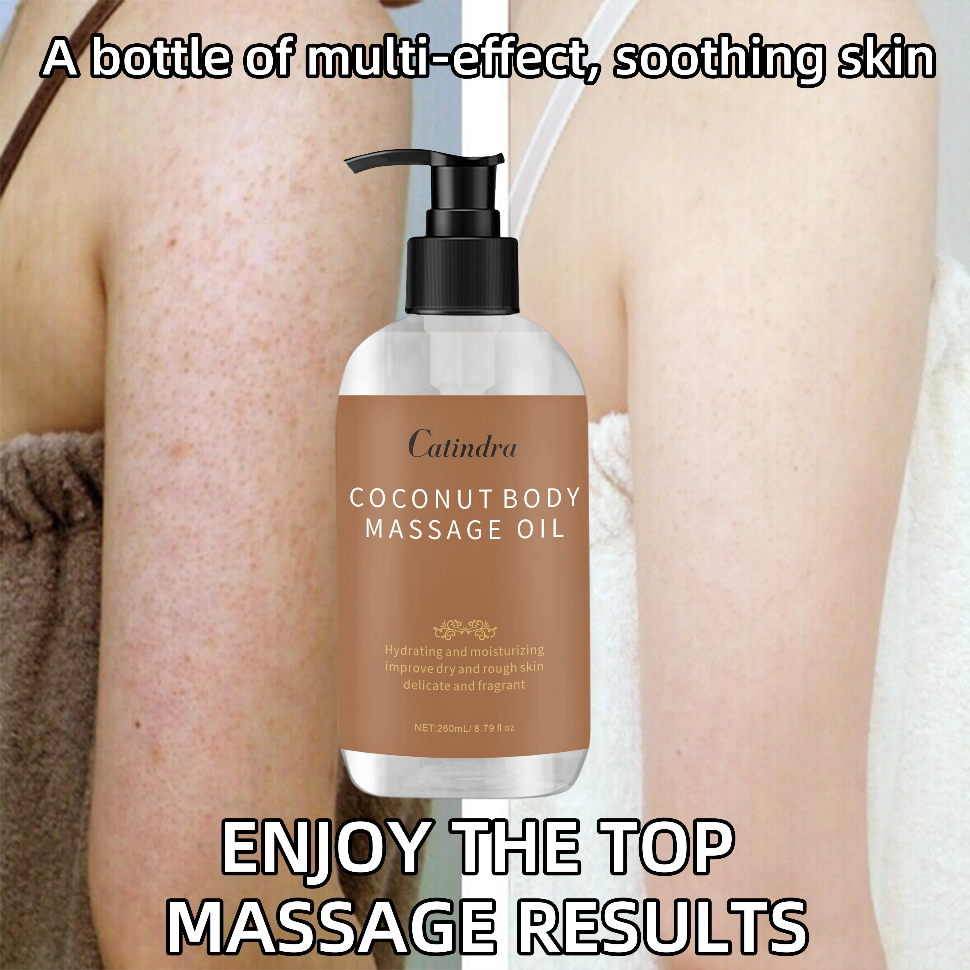 Catindra Body Smooths Skin Coconut Massage Oil Replenish Collagen Skin Tightening Moisturizing Firming Body Cleansing Essence