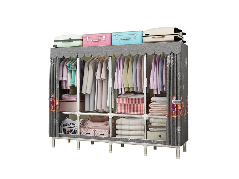 

«Заводская поставка раздвижной двери для спальни, шкаф для одежды, 25 мм, металлическая труба, портативный шкаф