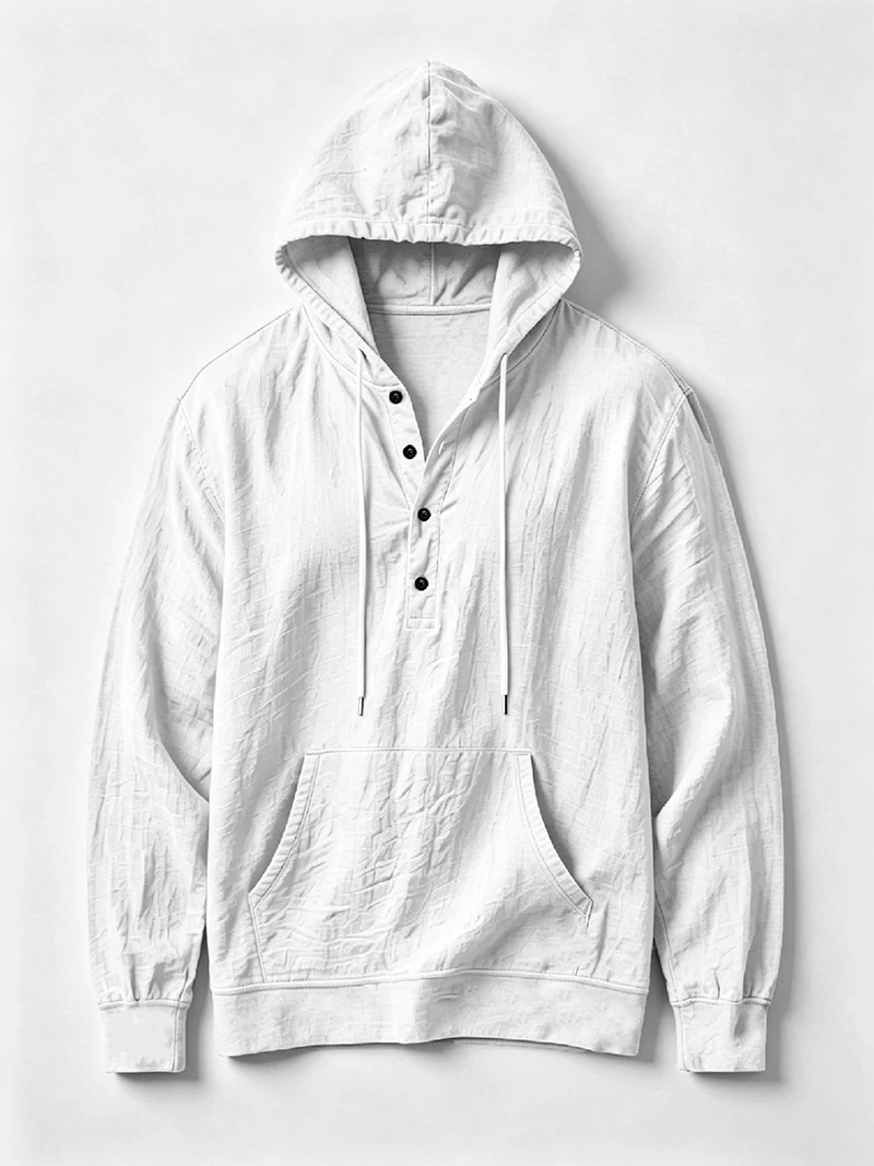Herren Leinen-Pullover-Hemd Frühling Herbst Lässiges Kapuzen-Oberteil Locker Geschnittenes Langarm-Textilhemd Leichte Freizeitkleidung für Männer – Detail 18