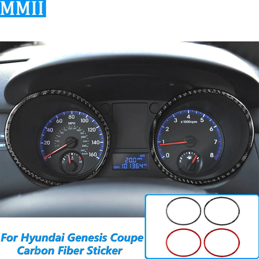 For Hyundai Genesis Coupe 2010-2016 Carbon Fiber Instrument Speedometer Panel Cover Trim Ring Car Accessories Decoration Sticker
