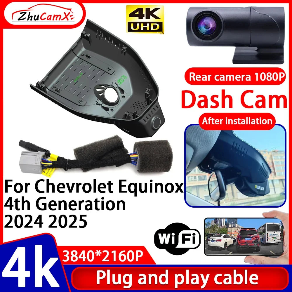 

ZhuCamX Video Recorder 4K UHD Plug and Play Car DVR Dash Cam Camera for Chevrolet Equinox 4th Generation 2024 2025