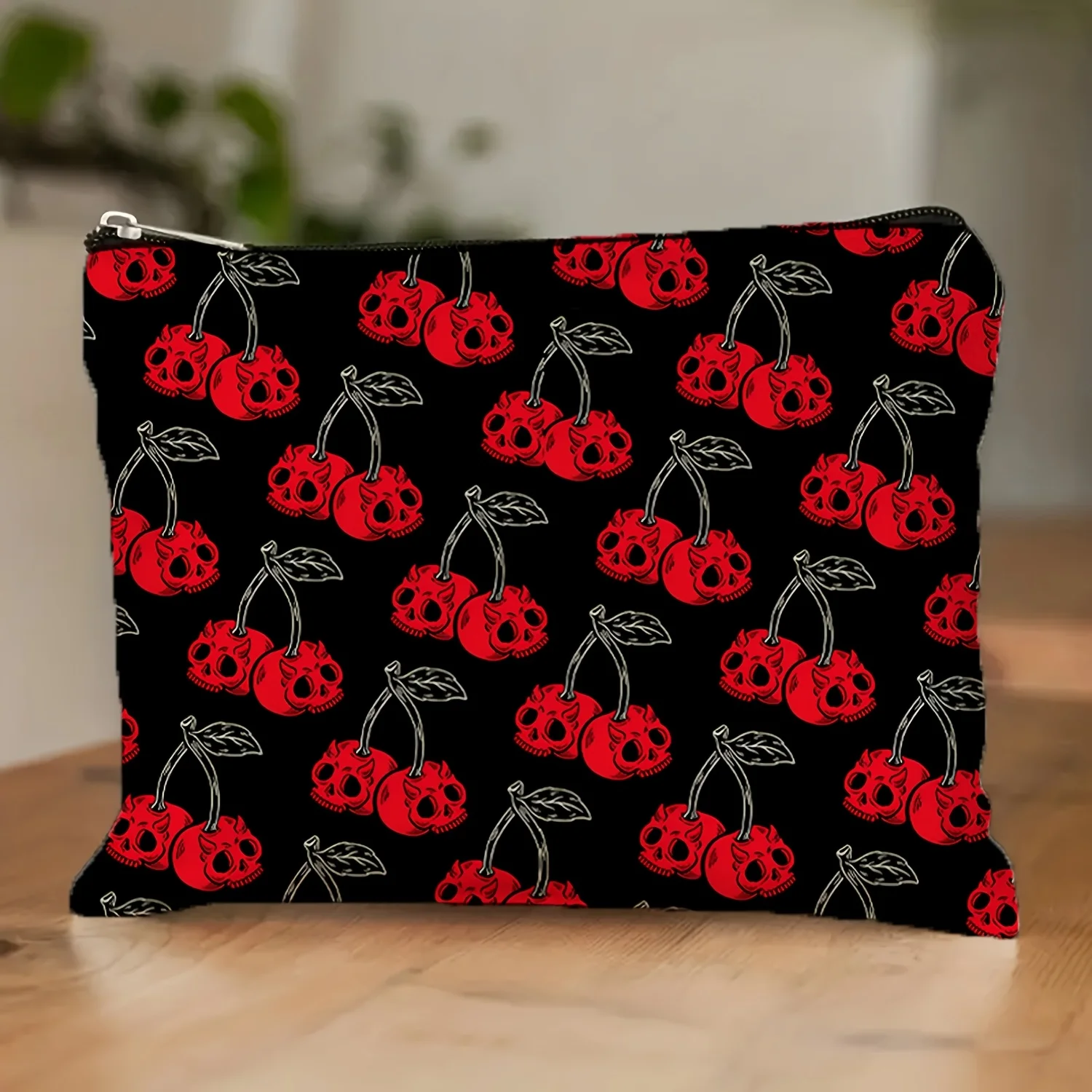 ハロウィーンプリントのメイクアップバッグ - かわいい多機能ジッパーポーチ、ジュエリー収納バッグ、旅行に最適なジッパー付き小型収納バッグ
