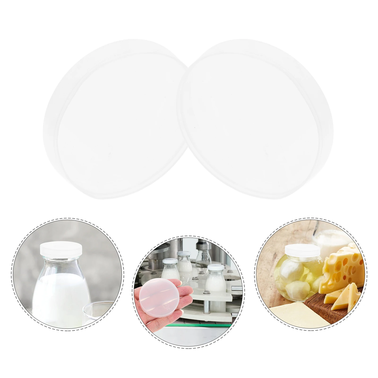 

50 Pcs Bottle Cap Protective Replacement Lids Jar Pudding Sealing Food Storage Preserving Pe Milk Glass Reusable