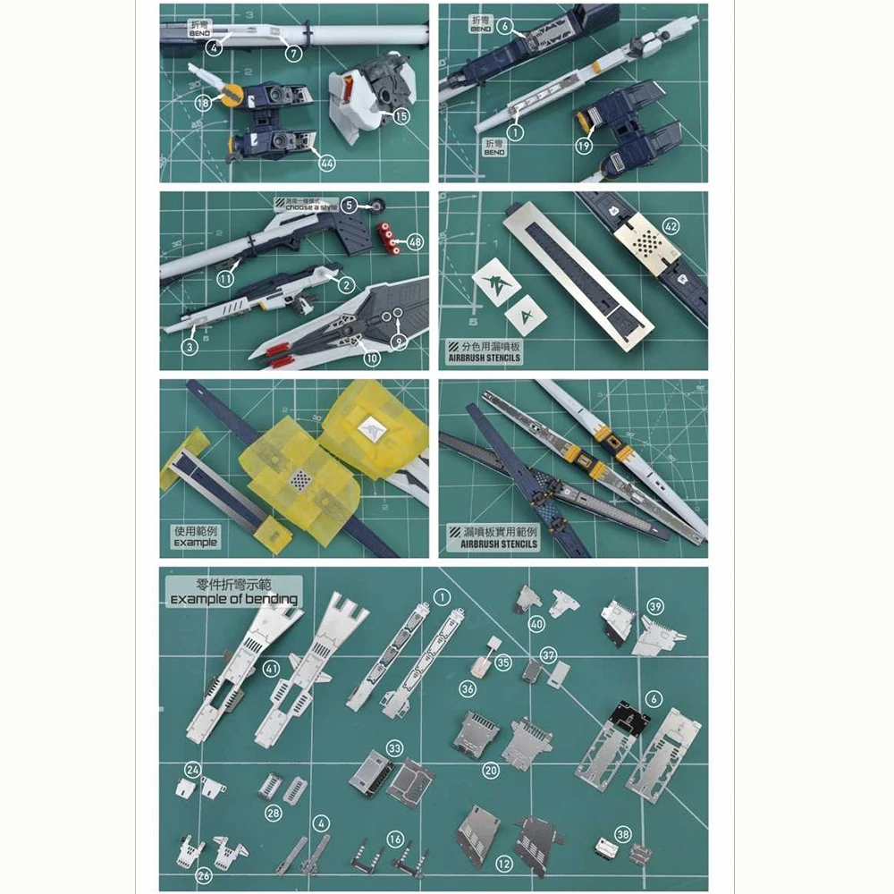 MADWORKS-piezas de grabado de Metal para 1/144 RG Nu, juego de detalles, herramientas de actualización para adultos, entusiastas del modelo, Hobby, regalos de colección