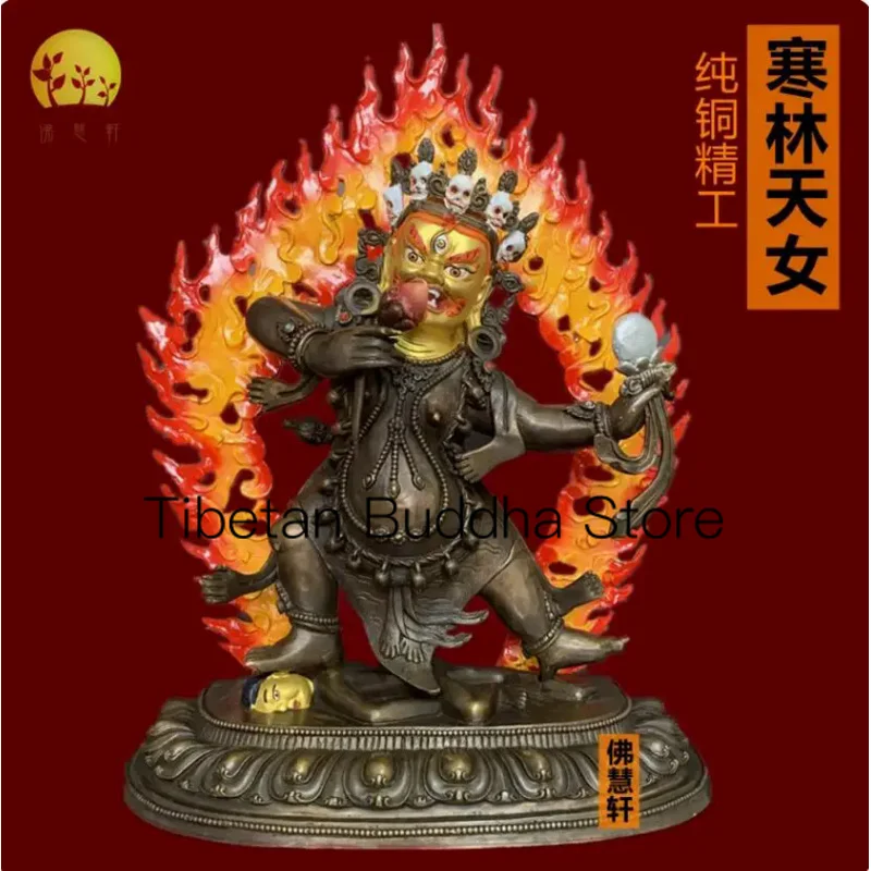 

34cm Pure Copper Buddha Statue Xizang Craft Buddha Hall Cold Forest Heavenly Maiden Decoration Seiko Tetsoram Buddha Statue