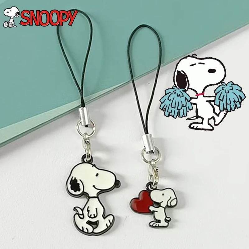 Snoopy Cartoon Keychain Mobile Phone Pendant Anime Cute Couple Mobile Phone Lanyard Pendant Accessory Keychain Decoration Gift