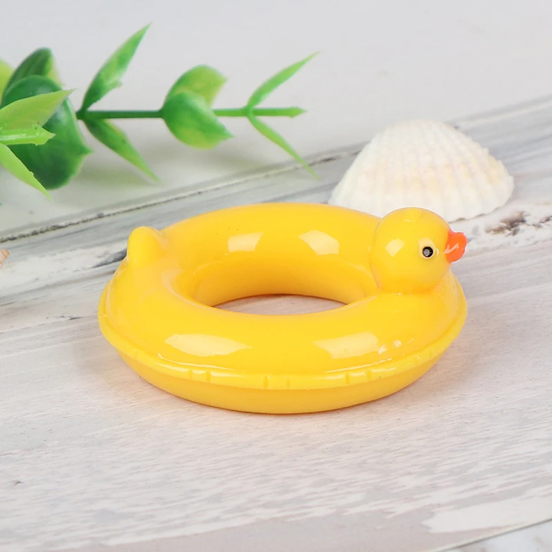 1:6 1:12 Dollhouse miniatura Yellow Duck Life Swim Ring per la decorazione della casa delle bambole delle bambole