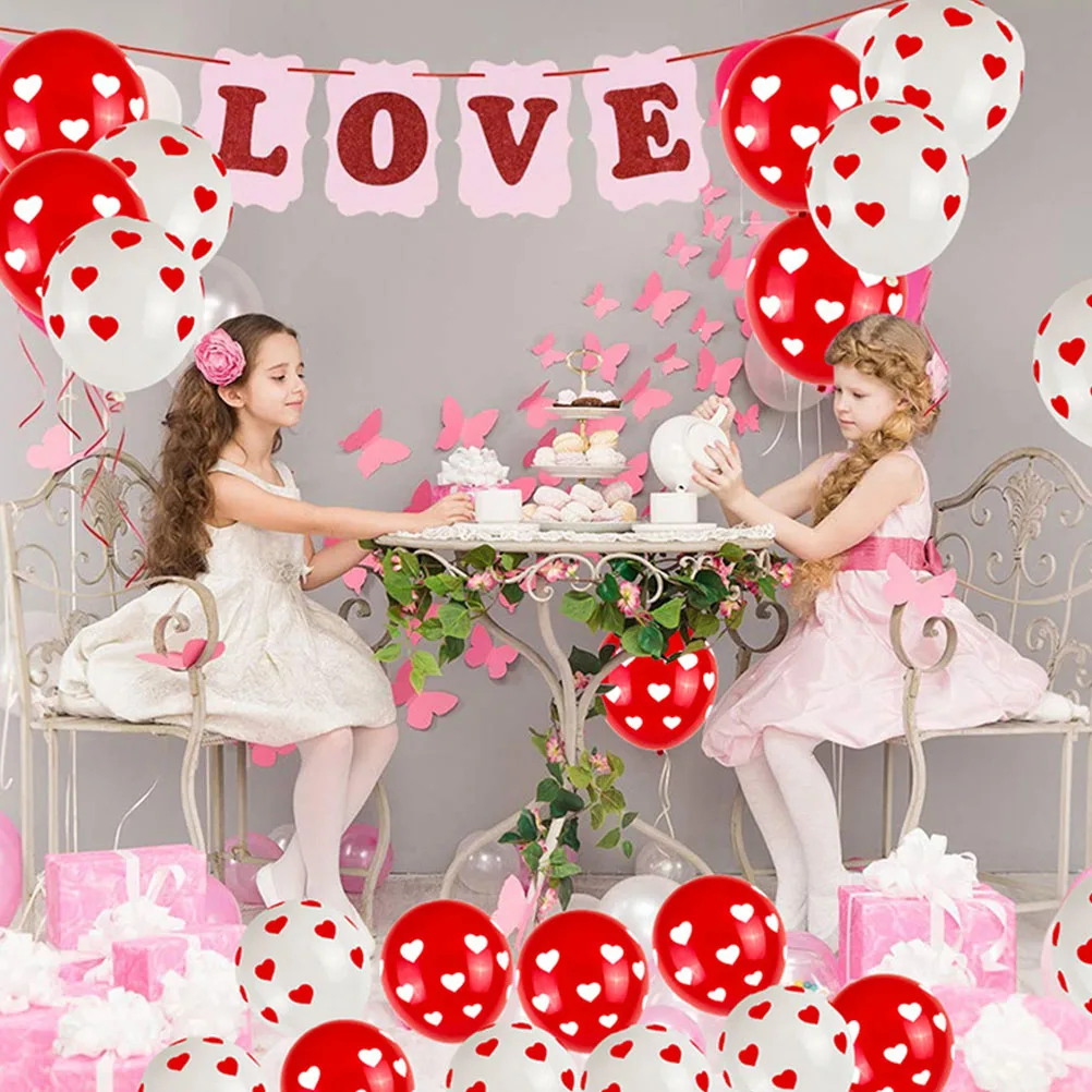 

50Pcs Heart Latex Balloons Red 12 Inch Valentines Day Wedding Party Decorations Photo Props Festival Party Supplies
