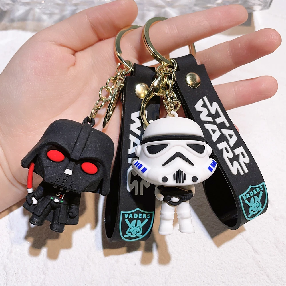 Movie Star Wars Keychain Darth Vader Imperial Stormtrooper Yoda Baby Doll Keyrings Key Holder for Boys Gifts