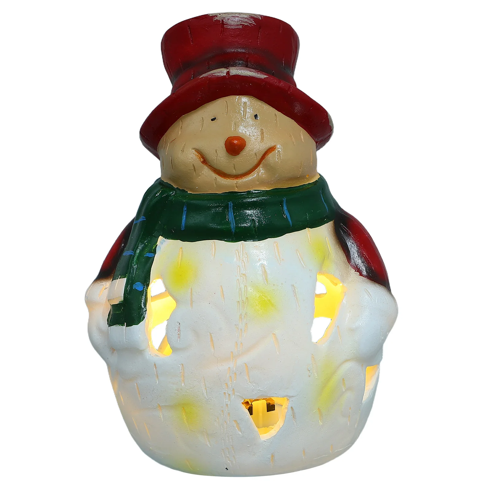 

Christmas Resin Snowman Night Light Glowing LED Tabletop Xmas Decoration Winter Holiday Snowman Lamp Soft Lighted Decor