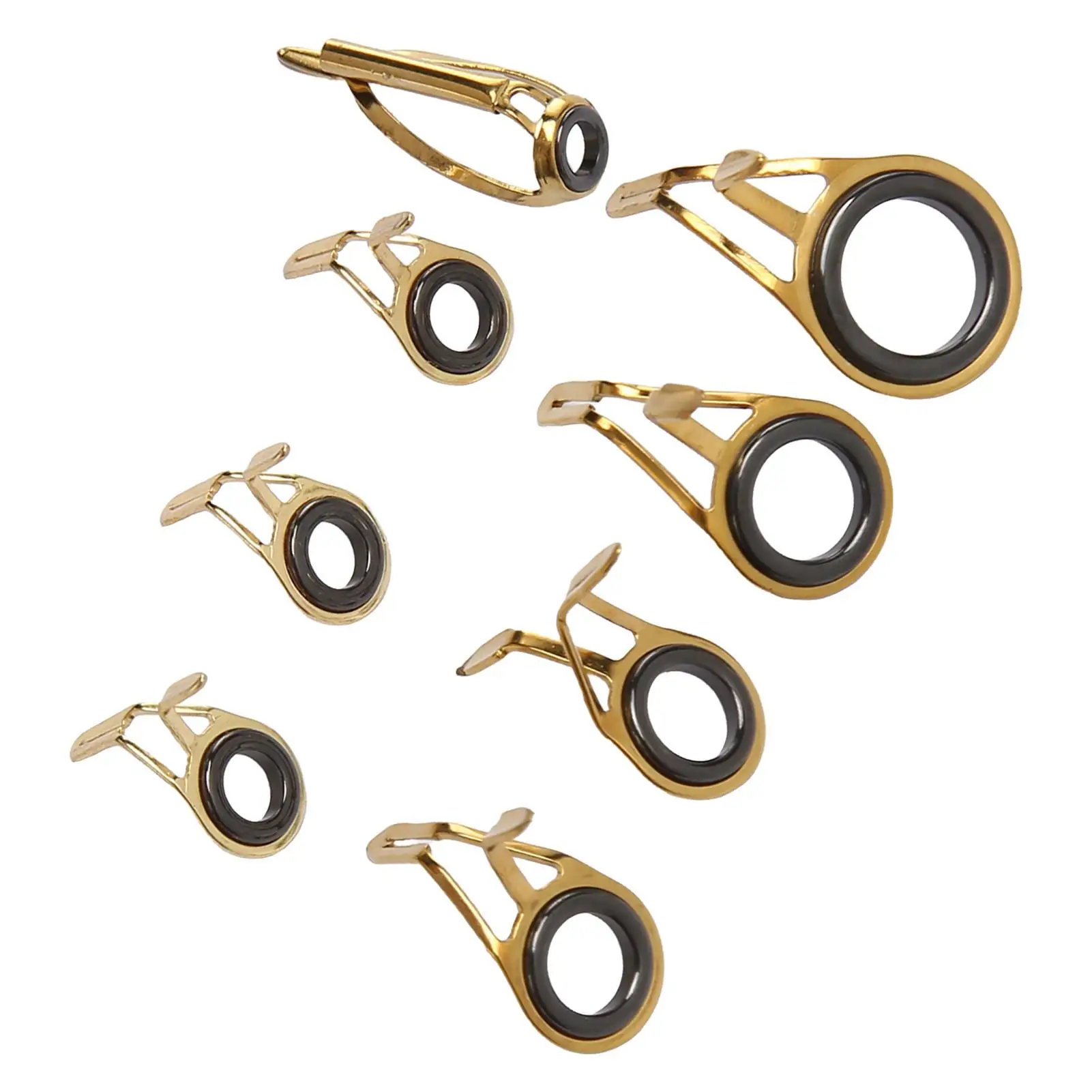 طقم تصليح طرف قضيب الصيد مكون من 8 قطع من الفولاذ المقاوم للصدأ ودليل استبدال حلقة السيراميك لقضبان الصيد #5