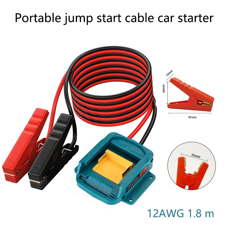 

Car Booster Igniter Battery Jumper Cable Lithium-Ion 18V Battery for Makita for Milwaukee for Dewalt Emergency Power DIY Adapter
