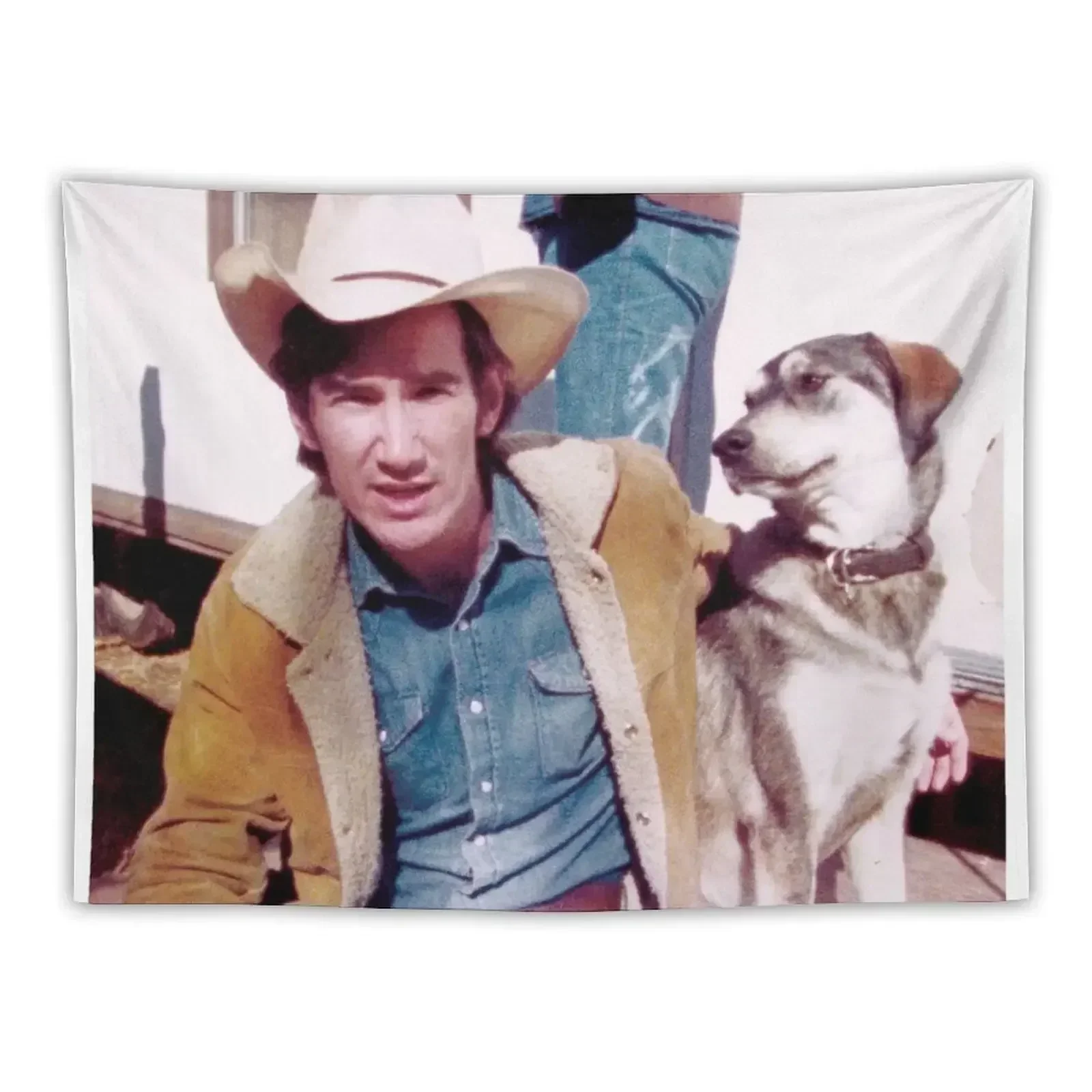 

Townes Van Zandt and dog Tapestry Room Aesthetic Room Decoration Korean Style Anime Decor Tapestry