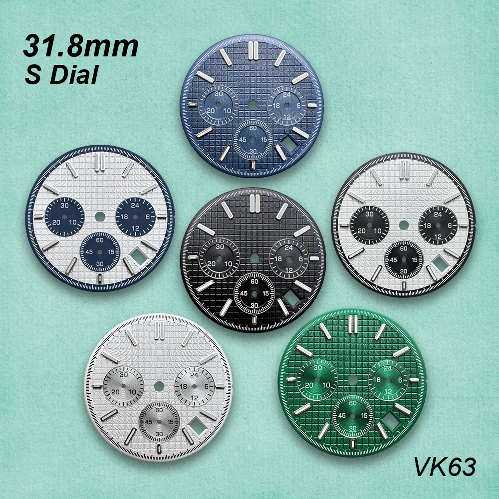 

Циферблат из дубового дерева с логотипом S, 31,8 мм, подходит для механизма VK63, зеленый светящийся, высококачественный аксессуар для модификации кварцевых часов
