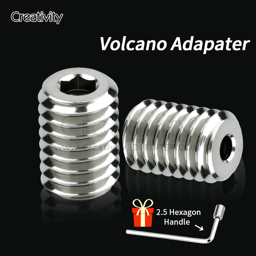 

V6 Volcano Hotend Adapter High Flow CHT Nozzle Copper Connector For Volcano Heater Block to V6 Nozzles Hotend Extruder