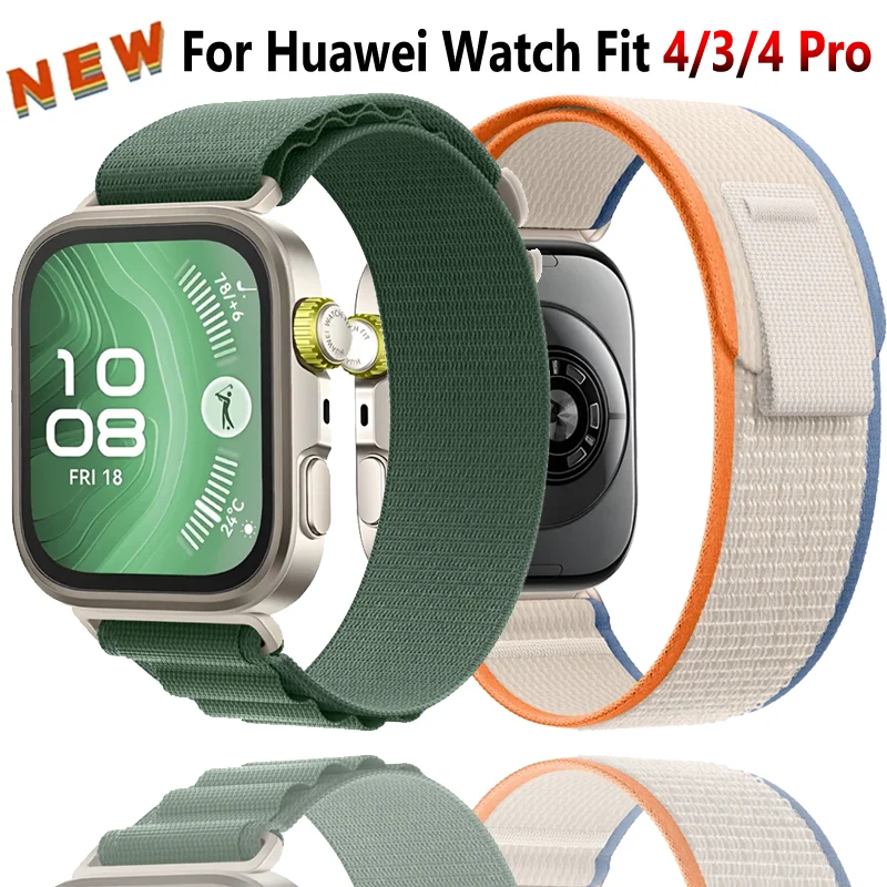 Offizielles Alpine Loop Nylonarmband für Huawei Watch Fit 4/4 Pro Sports Trail, bequemes Armband, Armband für Huawei Watch Fit 3