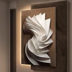 LED light Italian minimalist living room decoration mural light high-end artistic sense 3D sandstone hanging painting