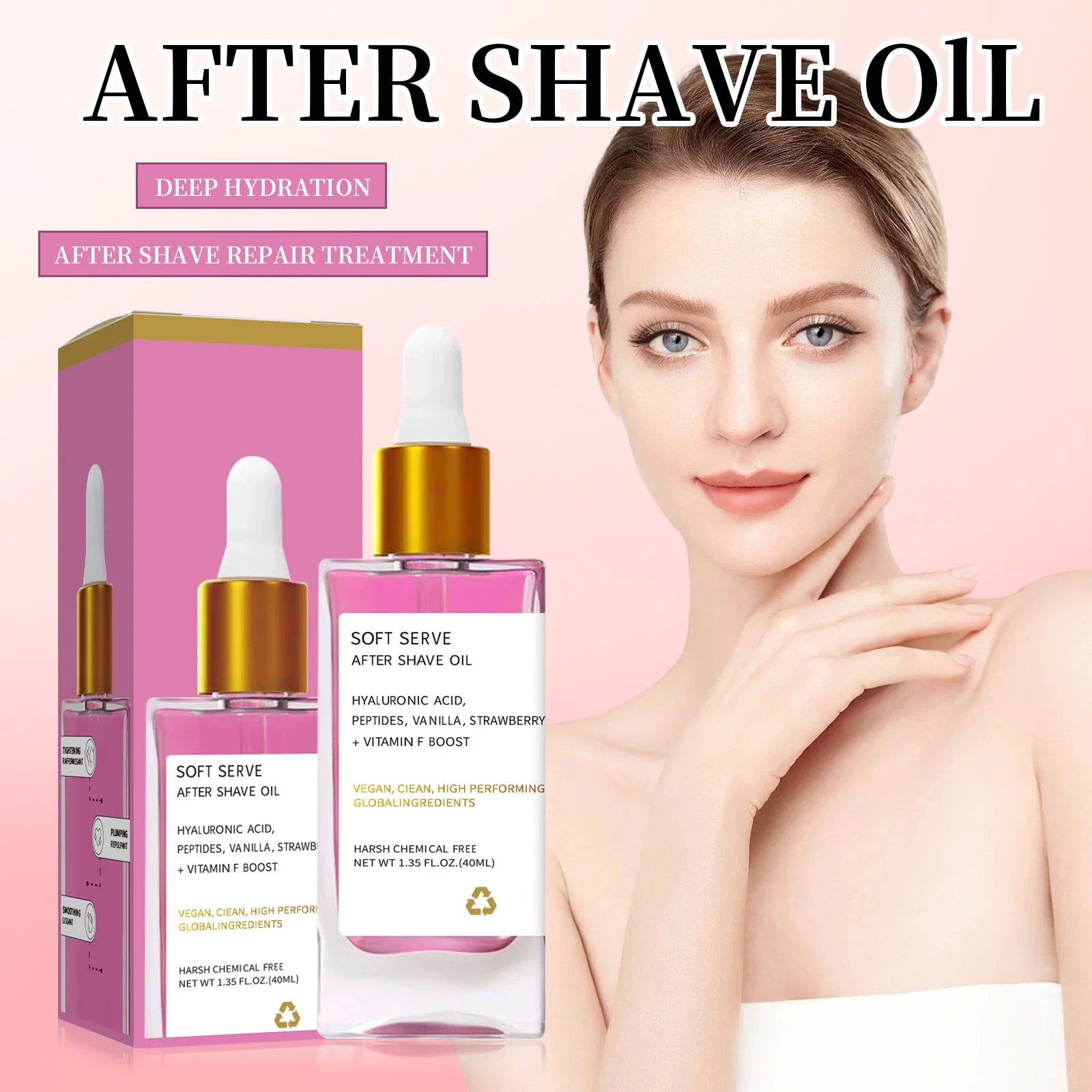 

1-5 шт. масло после бритья для женщин, гладкая кожа, клубника, вросшие волосы, мягкие, долговечные, увлажняющие, отшелушивающие, уход за сухой кожей, 40 мл