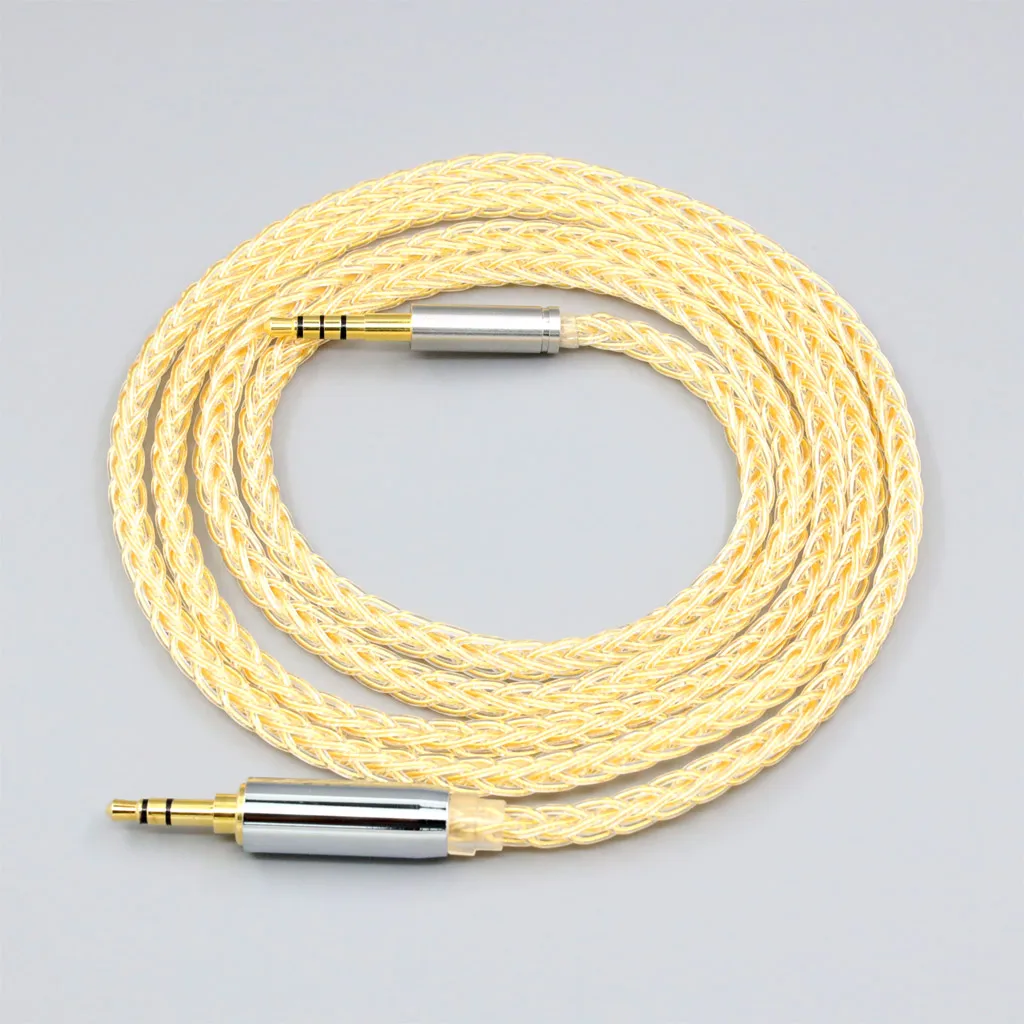 8 Core 99% 7n Pure Silver 24k Gold Plated Earphone Cable For Denon AH-mm400 AH-mm300 mm200 Beats solo2 solo3 headphone LN008438