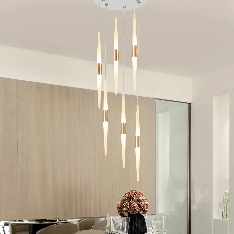 Led Pendant Lamps for Stairs Attic Living Room Bedroom Kitchen Staircase Ceiling Lighting Indoor Home Decoration Long Chandelier