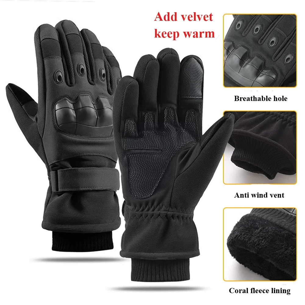 Winter Tactical Gloves Men Women Outdoor Protective Sports Cycling Climbing Mountaineering Anti-Slip Thick and Warm Gloves