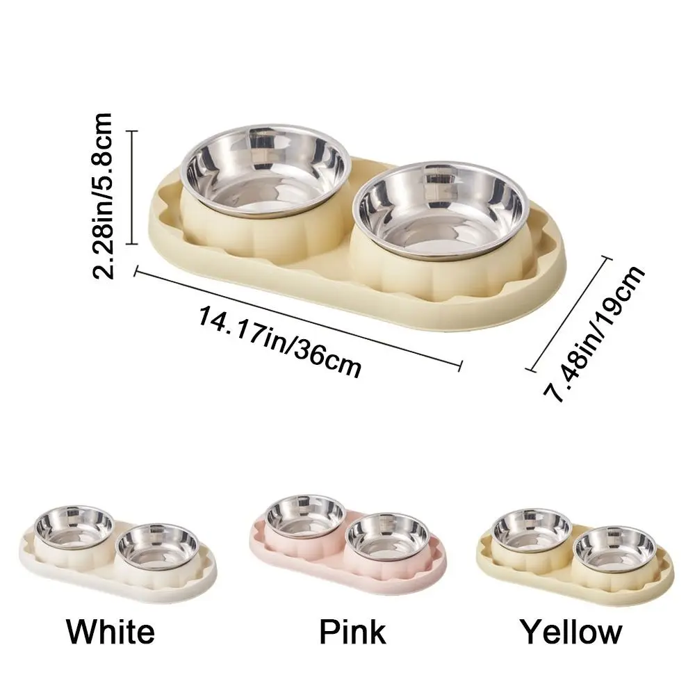 بسيطة الفولاذ المقاوم للصدأ وعاء مزدوج للحيوانات الأليفة مكافحة توبل المضادة للانزلاق كلب المغذية مانعة للتسرب الكلب الغذاء موزع الحيوانات الأليفة متجر