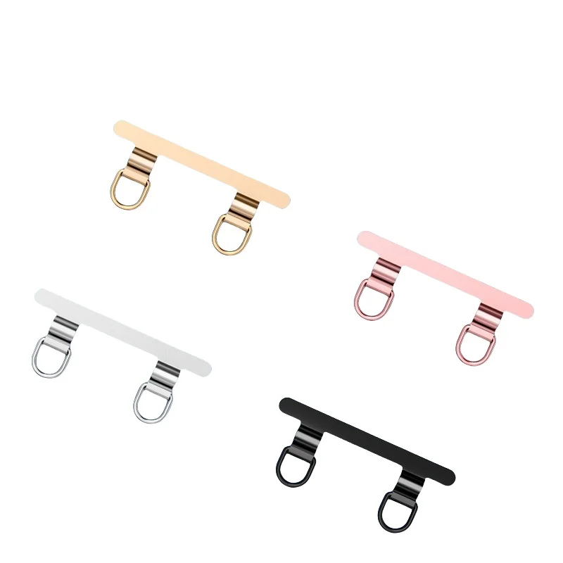 

2 шт. металлическая вкладка для телефона iPhone, нашивка для ремешка для мобильного телефона с 2 кольцами, тонкая и прочная, предотвращает падение и похудение