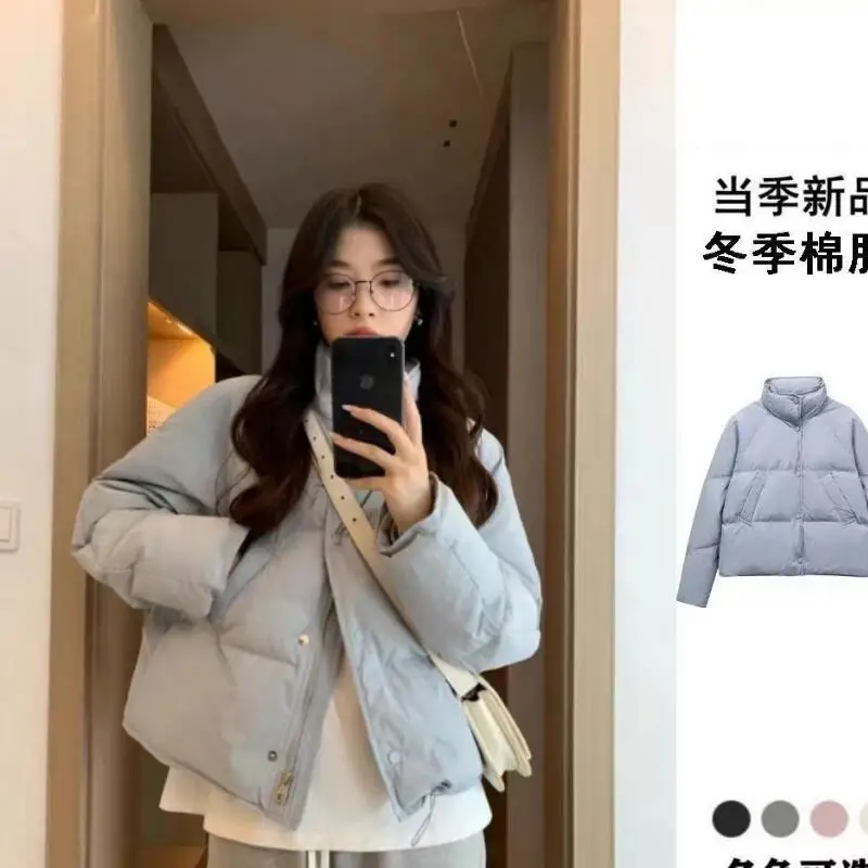 فتاة الشتاء سترة مبطنة بالقطن رشاقته قصيرة نمط الوقوف طوق القطن وسادة مبطنة معطف الموضة فضفاضة تنوعا الدوبامين الساخن