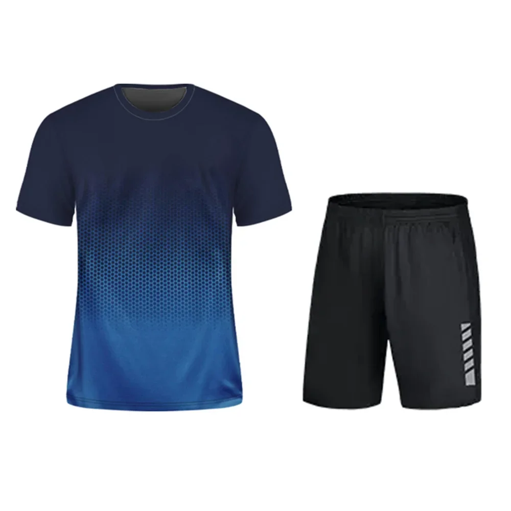 Ensemble sweat-shirt et short de sport pour hommes, t-shirt de badminton, chemise et pantalon de course, vêtements de tennis, été, nouveau, 2024