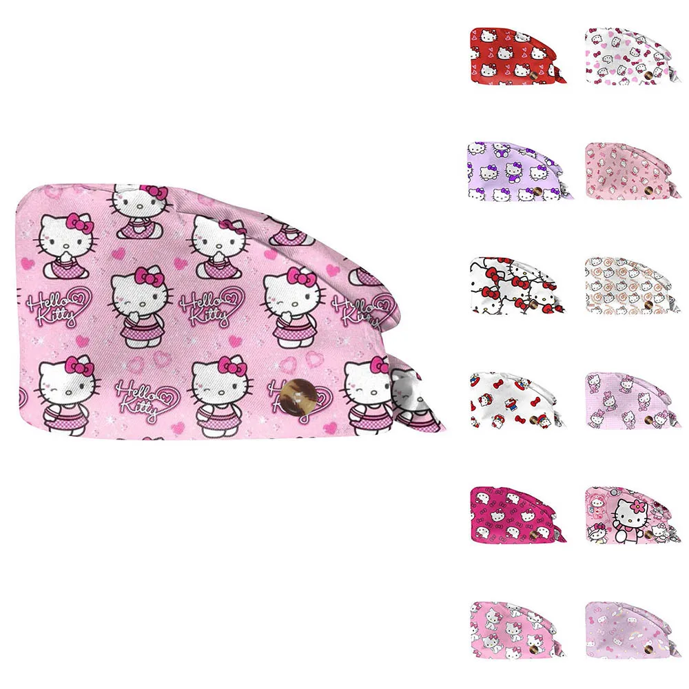 Unisex Soft Scrub Cap Cartoon Printing Scrubs Hat For Women Surgicals Hat Women'S And Men Operating Room Hat Nursing Accessories