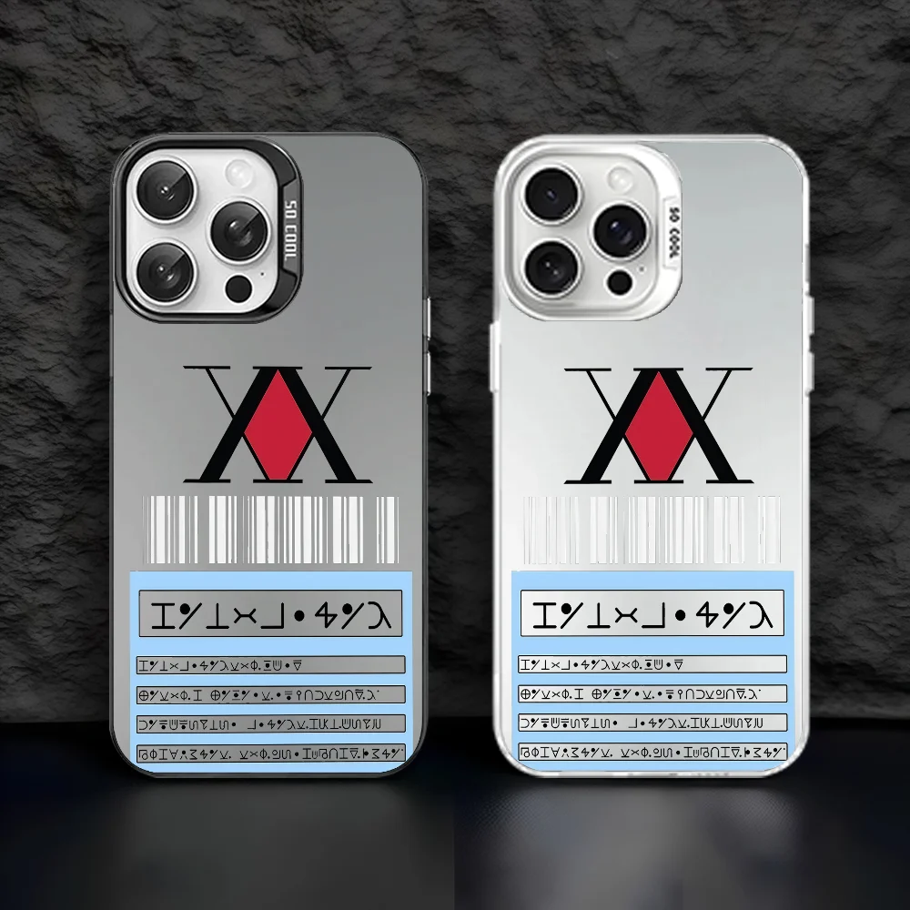 

Чехол для телефона Hunter X Hunters, чехол для iPhone 16, 15, 14, 13, 12, 11 Pro Max, белый матовый лазерный металлик, Aurora Funda