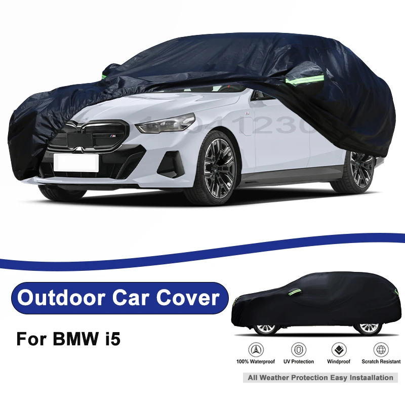

Outdoor Full Car Cover For BMW i5 with Reflective Strips Waterproof Snowproof Dustproof UV Protection Auto Accessories