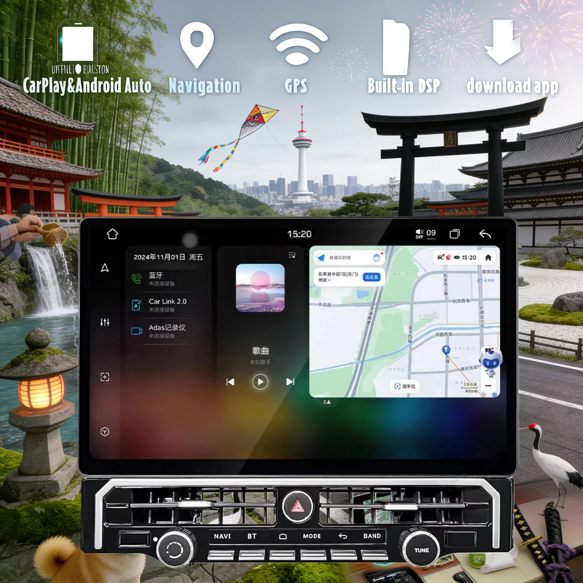 

15,6-дюймовый Android 14 CarPlay Auto для Toyota 4Runner 2010 2011 2012-2022, экран, автомобильный радиоприемник, мультимедийный стереоплеер, GPS-налобник