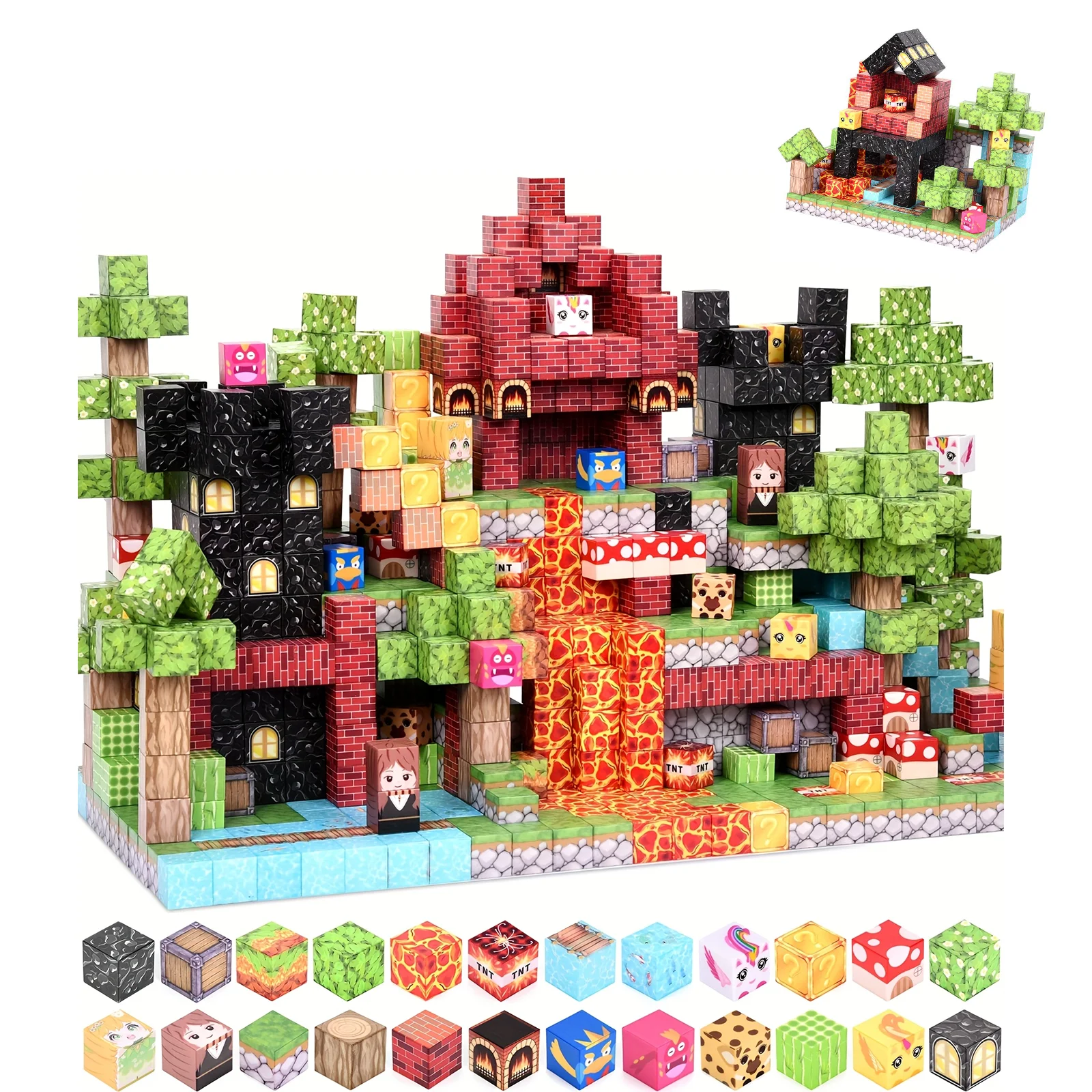 مكعبات البناء المغناطيسية من لافا ومكعبات البناء المعماري: للأطفال 3+. تصميمات DIY متنوعة، هدايا العيد المثالية للأطفال