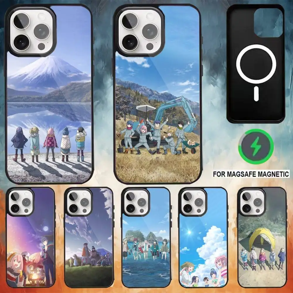 

Anime Y-Yuru C-Camp Phone Case For iPhone17,16,15,14,13,12,11 Plus,Pro Max Magnetic Magsafe Wireless Charging