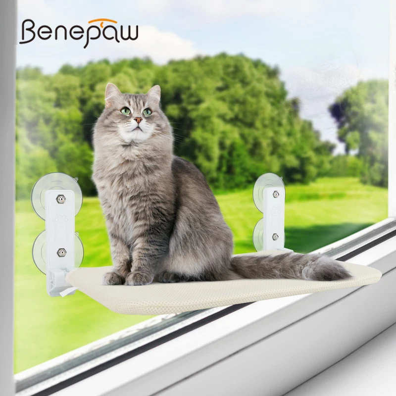 

Benepaw крепкий кошачий гамак, настенное сиденье для окна, котенок, окошко, окунь, 4 Крепкие присоски, складная кровать для домашних животных, простая в установке