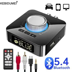 Bluetooth 5.4 Audio Transmitter Receiver 3.5mm AUX RCA TF/U-Disk Jack Stereo Wireless Adapter LED Display IR Control TV Car Kit