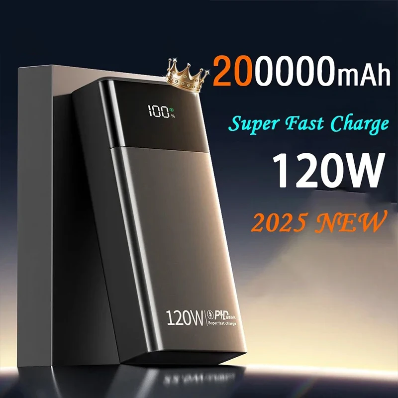 

200000mAh Fast Charging High Capacity Power Bank 120W Power Bank Portable Battery Charger For IPhone Samsung Xiaomi