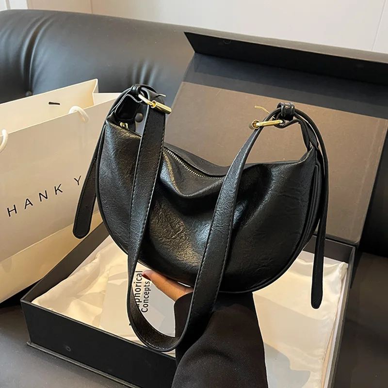 

2025 New Vintage Underarm Bag for Women, Genuine Leather Multi-way Shoulder Crossbody Purse, Retro Chic Large Capacity Tote