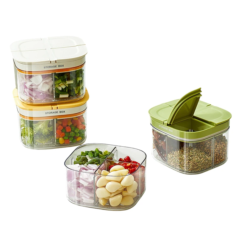 حاويات تخزين المواد الغذائية مع أغطية محكمة الغلق، حاوية حفظ الثلاجة الطازجة، حاوية تخزين الفاكهة، تخزين البصل والزنجبيل والثوم