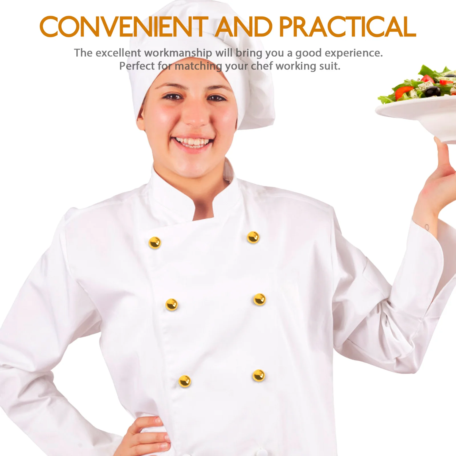 

100Pcs Convenient Chef Coat Buttons Durable Wearresistant for DIY Crafts Decoration Replacements Shirts Hats Sweaters