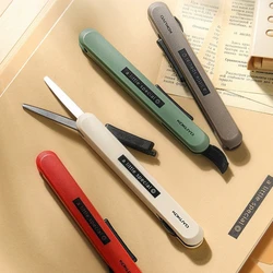 Kokuyo-tijeras plegables especiales, abridor de resina, cortador de bolígrafo seguro portátil para envolver papel, oficina y escuela F7274