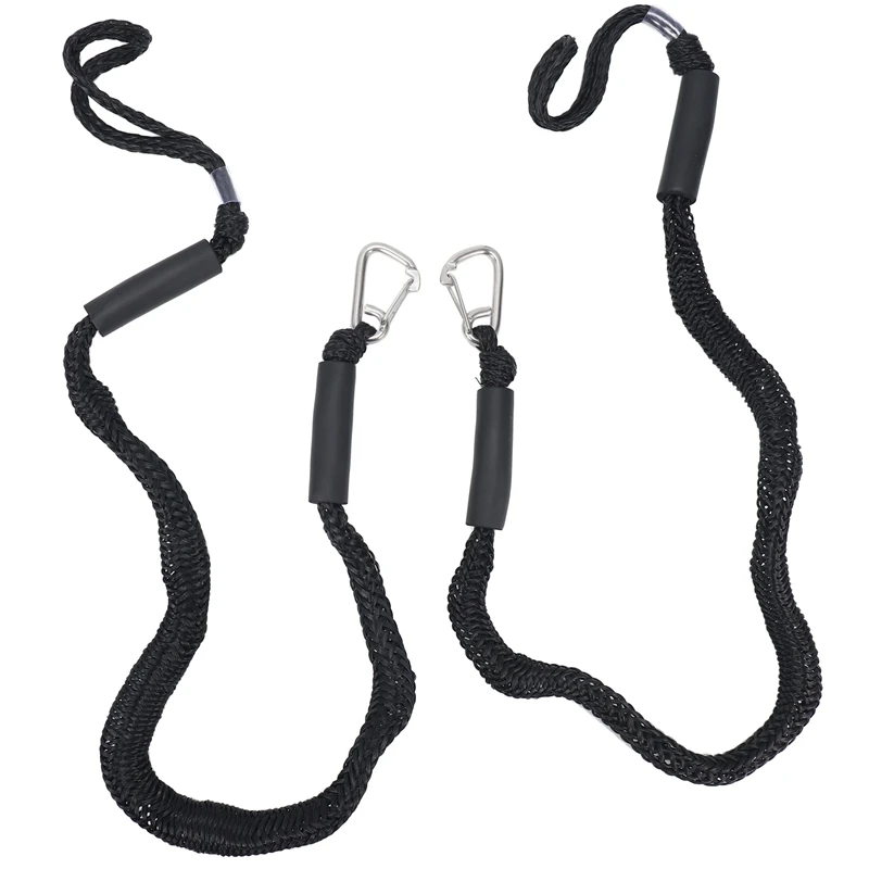 Bungee Boat Dock Lines With Hook 4 Feet Dockline Mooring Rope Boat Accessories Docking Lines Shock Cords For Boats Kayak